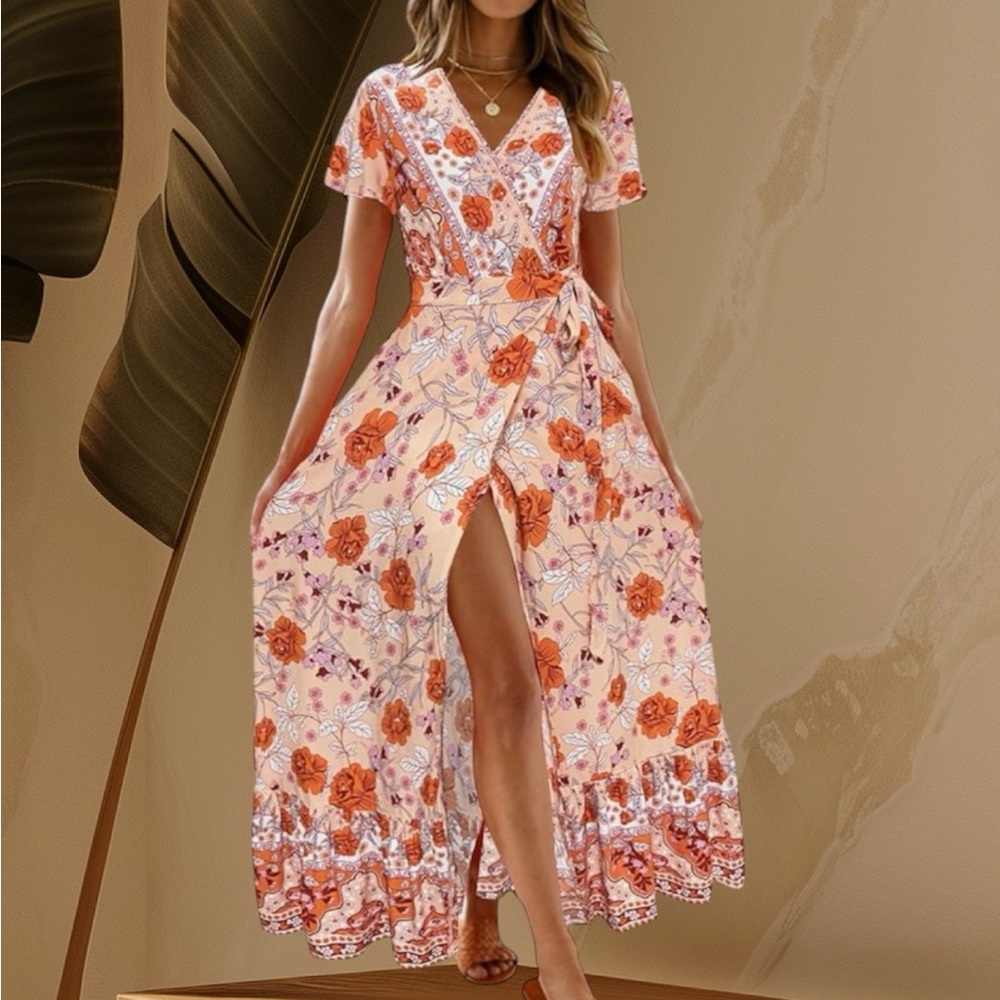 Floral Wrap Maxi Dress